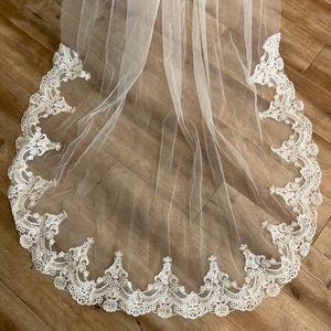 Ivory Cathedral Length Lace Veil